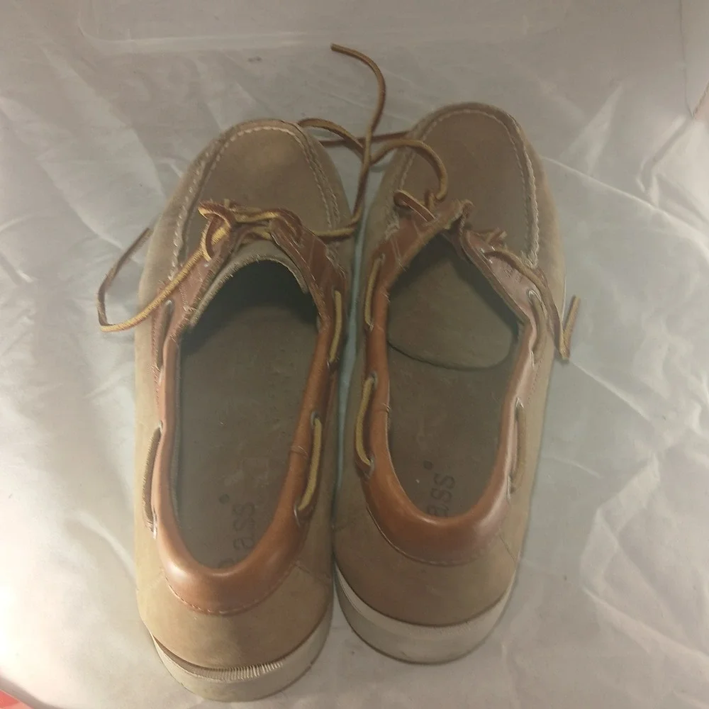 Bass Seafarer‎ 1517-230 Mens Leather Boat Shoes Size 9.5M